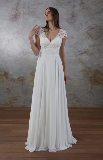 Robe de mariée Rebecca, Couture Nuptiale bohème boutique Sandra Mariages CREIL Oise