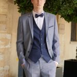 Costume de mariage Bourgas bleu marié bleu Barberini Bourgas Champêtre vintage bohème