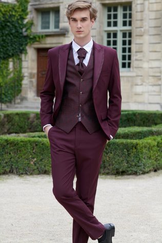 Costume de mariage David bordeaux