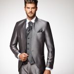 Costume de mariage Netha Sidney gris Adimo col Mao officier.