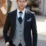 Costume de mariage Eilat noir, boutique Sandra Mariages CREIL Oise