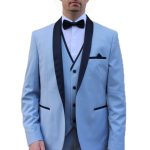 Costume de mariage Mia bleu ciel, boutique Sandra Mariages CREIL Oise