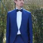 Costume de mariage officier bleu, boutique Sandra Mariages CREIL Oise
