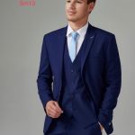 Costume de mariage SM13 bleu, boutique Sandra Mariages CREIL Oise