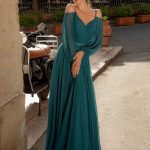 Robe de cocktail RO621M Robe de cocktail vert longue Créatif PARIS RO621M Chez Sandra Mariages CREIL Oise