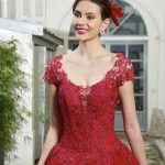 Robe de mariée Troublée rouge Annie Couture, chez Sandra Mariages à CREIL