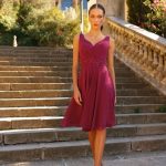Robe de cocktail courte fushia Créatif PARIS chez Sandra Mariages CREIL Oise R141C