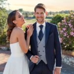 Costume de mariage bleu Bologne Benis