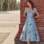 Robe de cocktail courte RO673I imprimé fantaisie